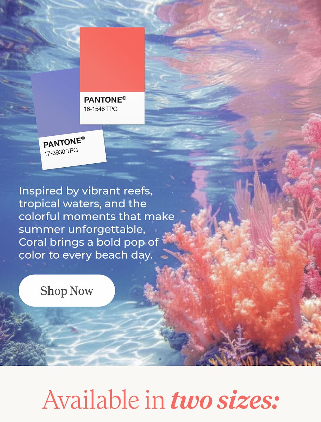 Coral brings a bold pop of color to every beach day