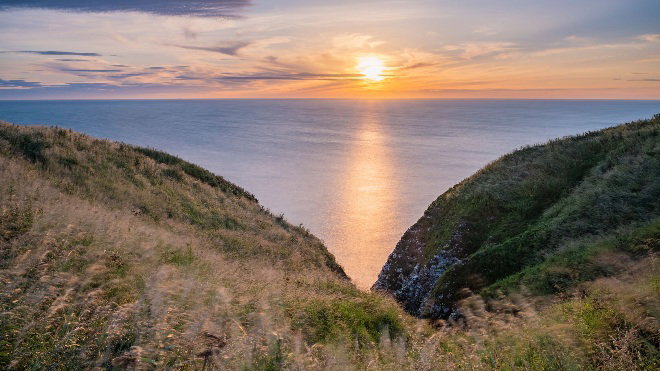RSPB Bempton Cliffs at sunrise