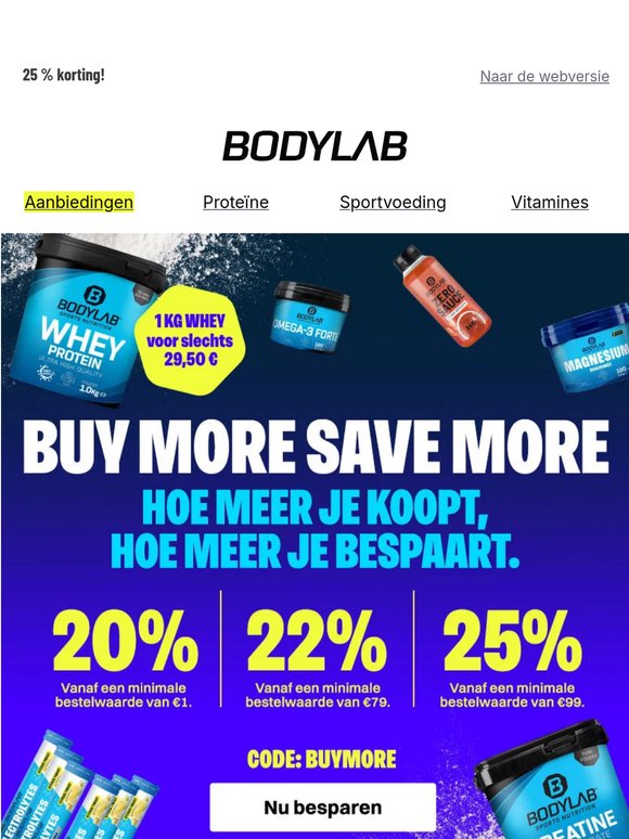 25 % korting op BODYLAB producten 💪!
