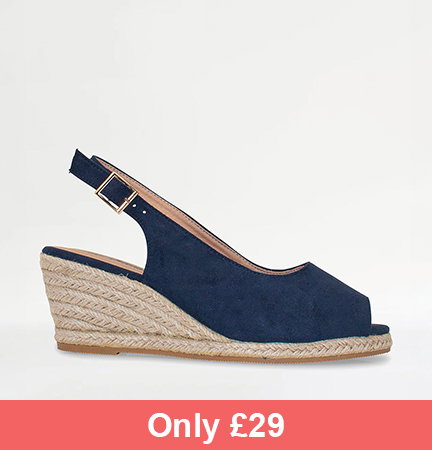 Wide E Fit Mock Suede Espadrille Sandal - LJ856