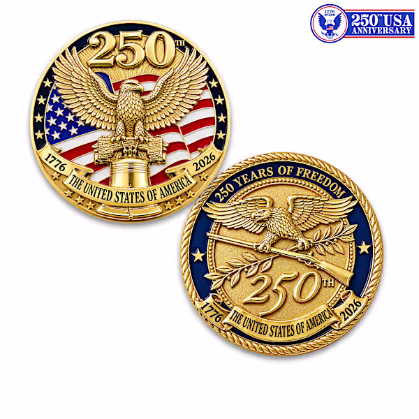 America's 250th Anniversary 24K Gold-Plated Challenge Coins