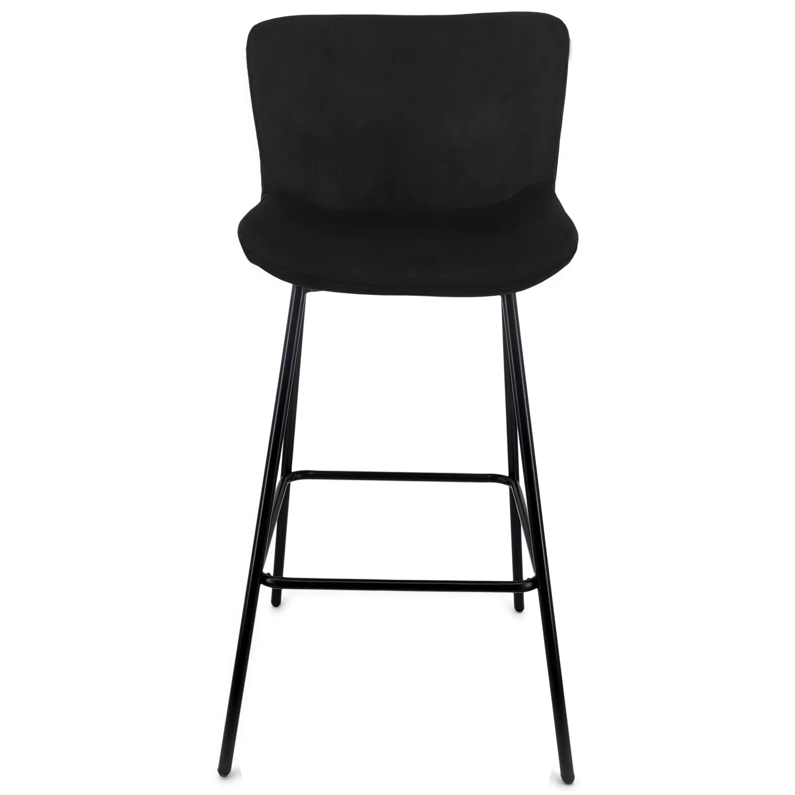 Image of Adena barstol med ryglæn - Sort velour 65 cm. Brudt emballage (OU12315)