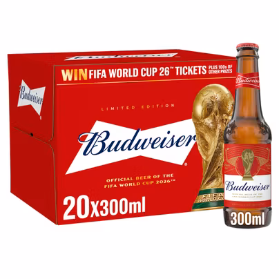 Budweiser Beer, 20 x 300ml Bottles - £9.49 / £8.49 S&S