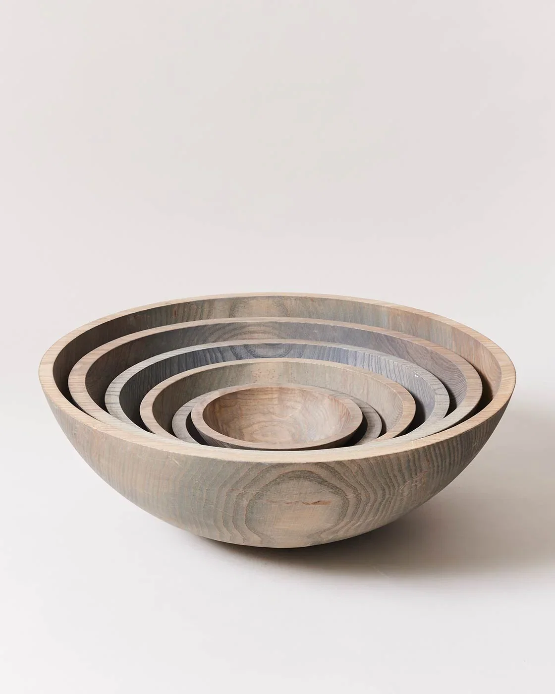 Image of Crafted Wooden Bowls - Grey
