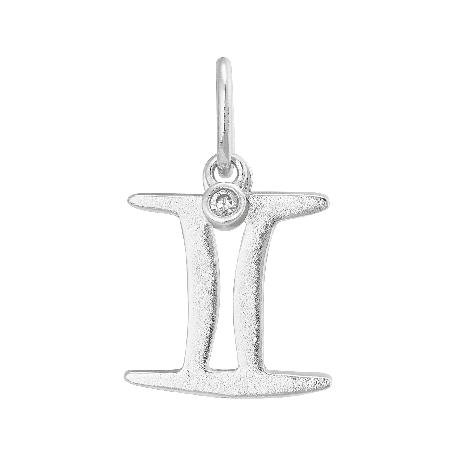 Petite Gemini Charm, White Cubic Zirconia