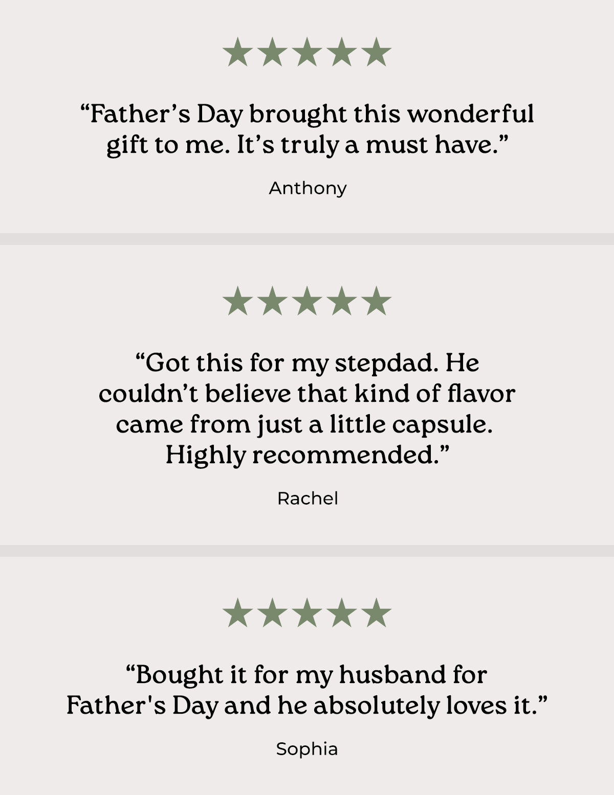Five-star testimonials.