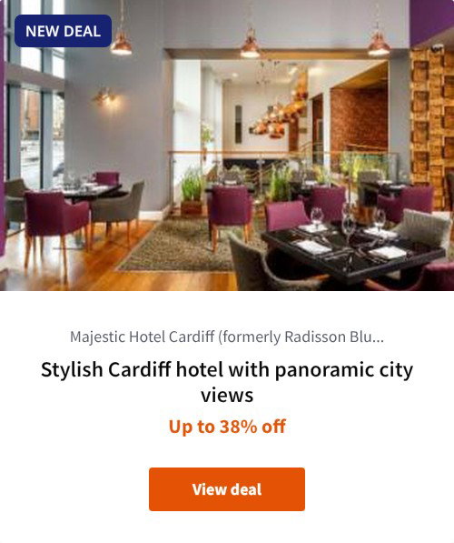 Stylish Cardiff hotel with panoramic city views