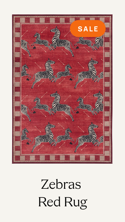 Zebras Red Rug 