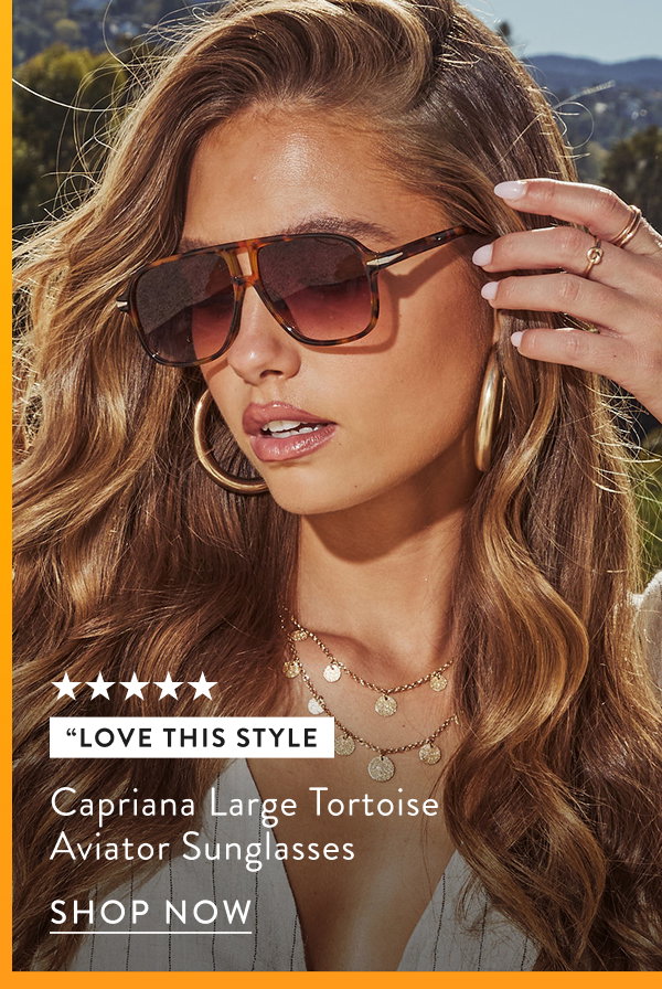 Capriana Large Tortoise Aviator Sunglasses