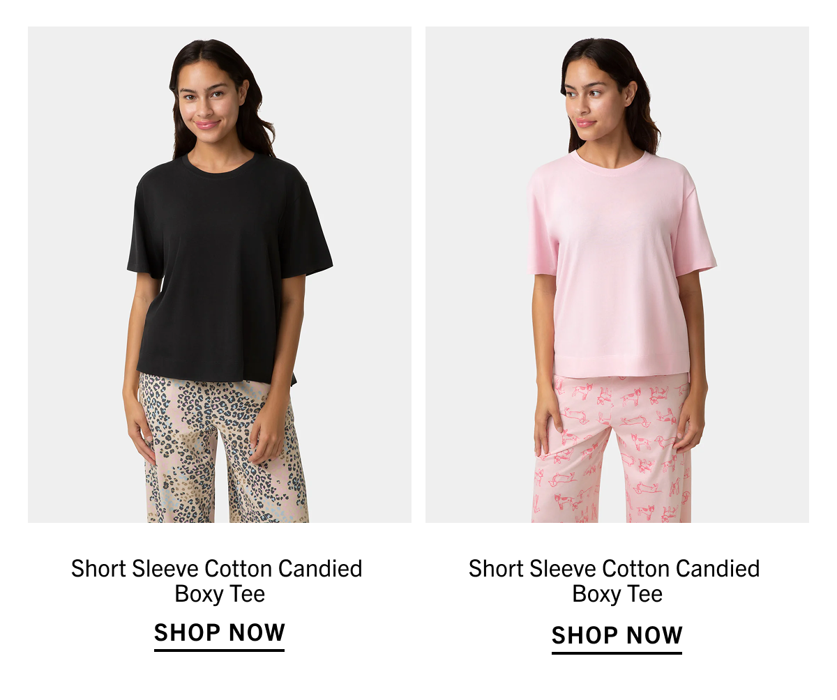 Short Sleeve Cotton Candied Boxy PJ Tee