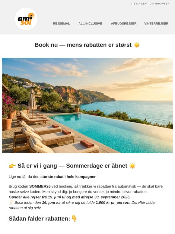 ☀️ Sommerdage er i gang — spar 1.000 kr nu
