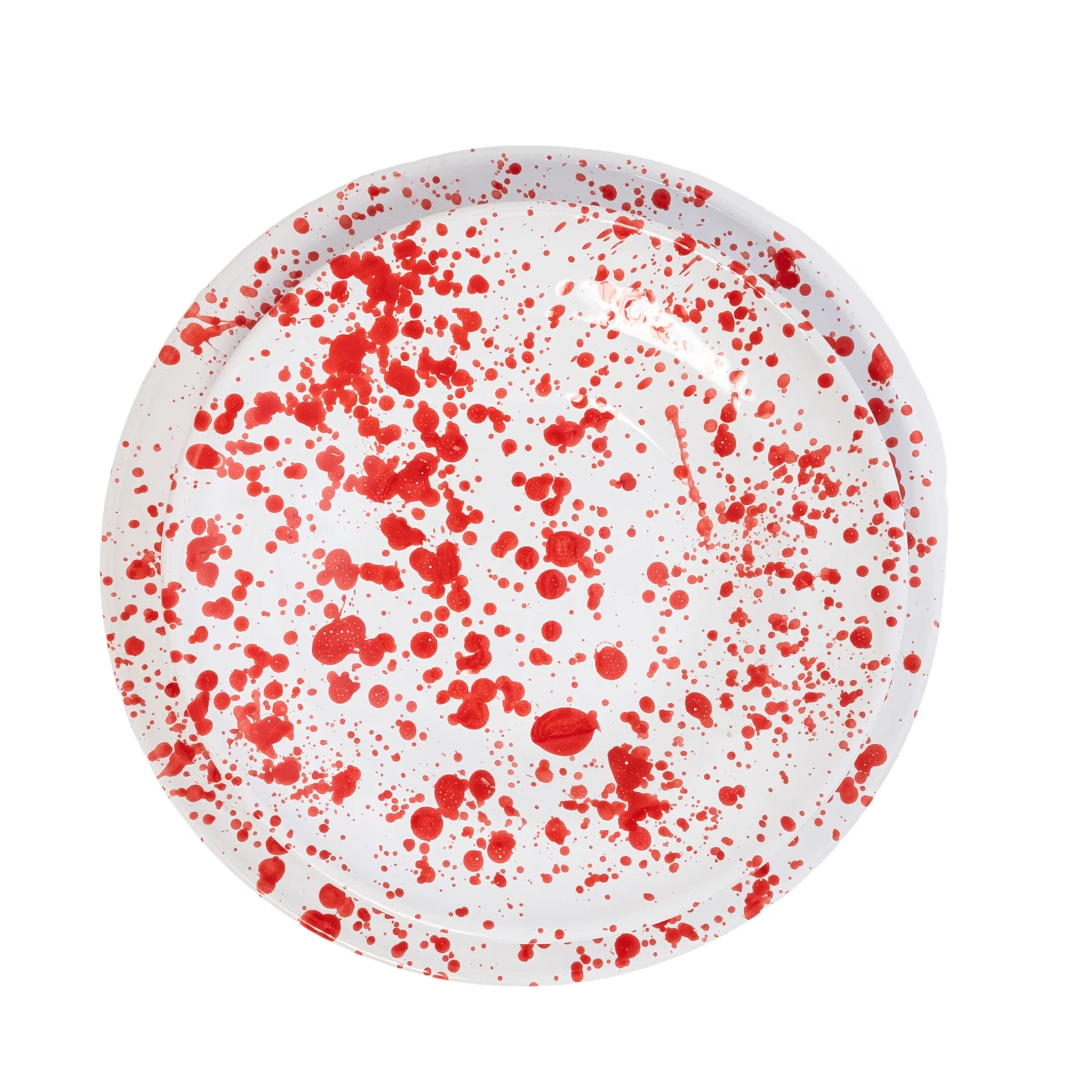Image of Taverna Speckled Dinner Plate - Red & White