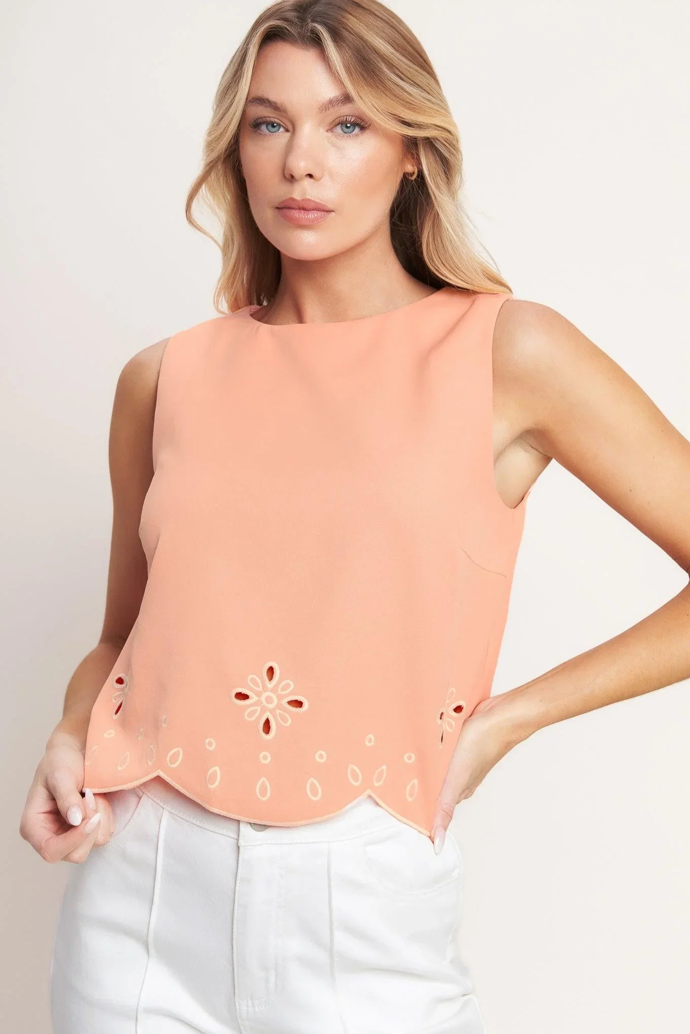 Image of Love Peach Woven Top