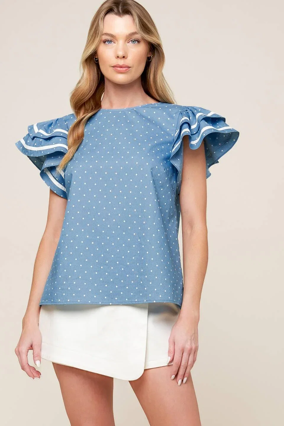 Image of Weekend Getaway Blue Woven Top