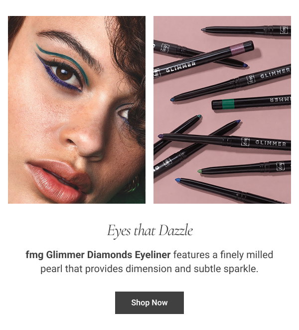 Eyes that Dazzle fmg Glimmer Diamonds Eyeliner features a finely milled pearl that provides dimension and subtle sparkle. Shop Now 