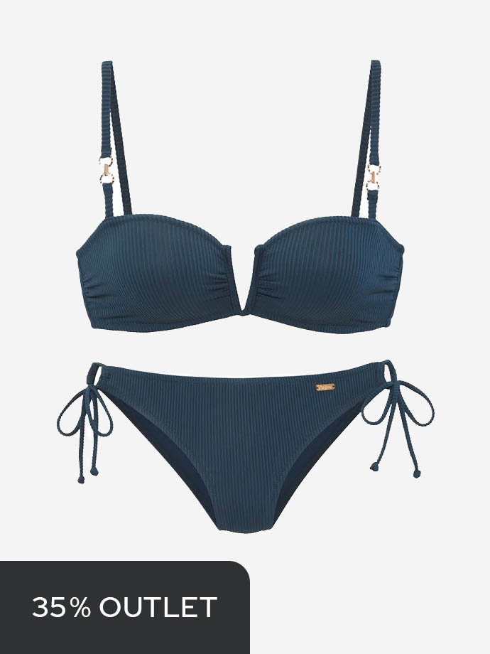Bandeau-Bikini Rita schmale Träger für Damen