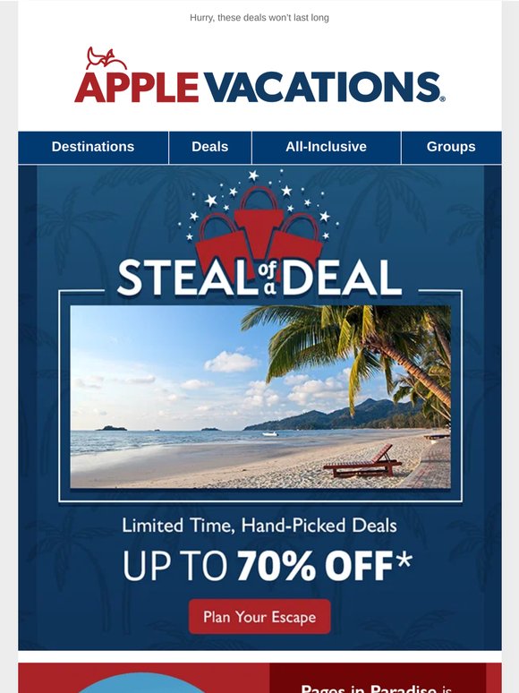 Escape to Bliss With up to 70% OFF 😎☀️