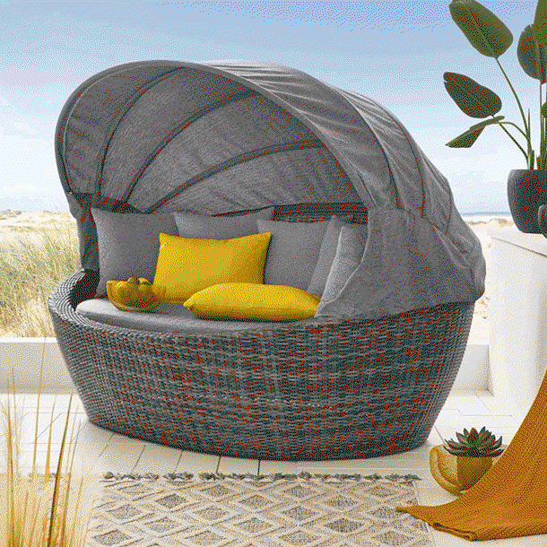 Bild LC Garden Vivera Sonneninsel Aluminium/Geflecht Anthrazit/Omega-Anthrazit
