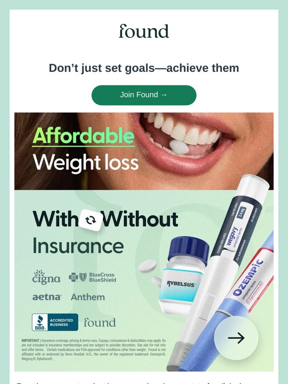 Doctor-designed weight loss, insurance-backed care*