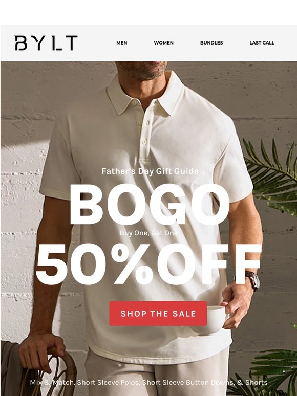 BOGO 50% OFF on Dad's Summer Uniform