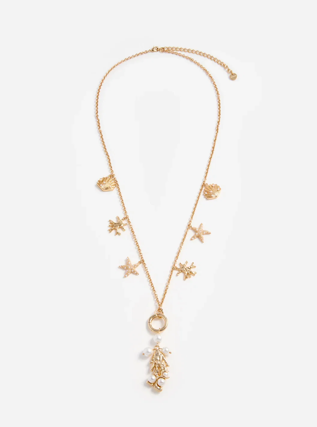 GOLD CORAL CHARM NECKLACE