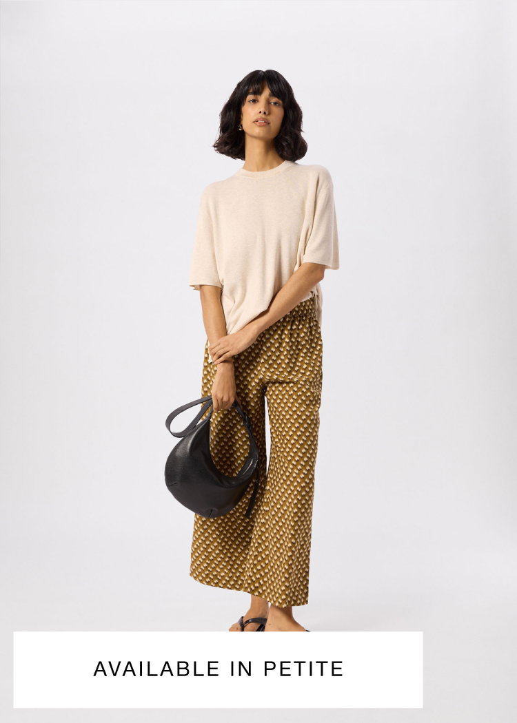 Khaki Ikat Spot Crop Trouser