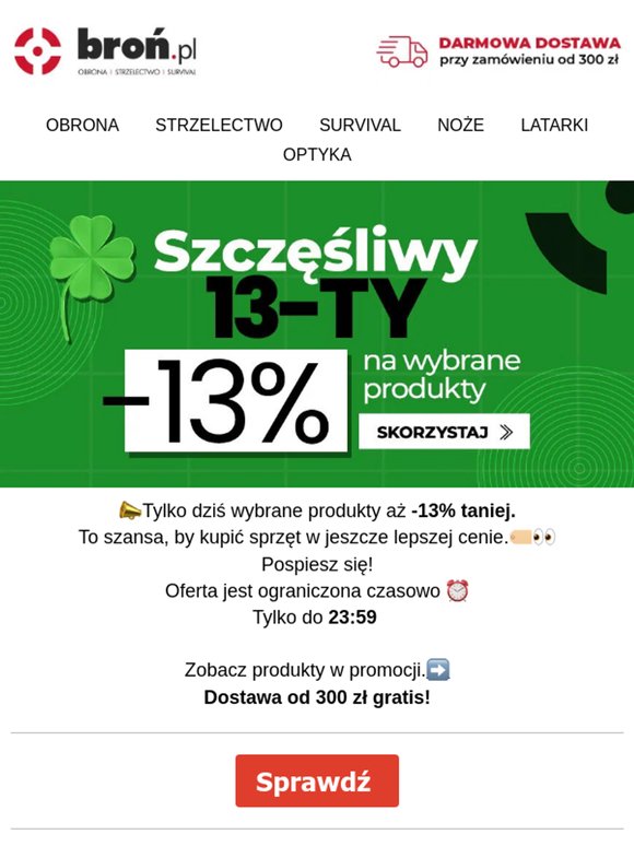 🔥 Wybrane produkty -13% tylko dziś! 🕛