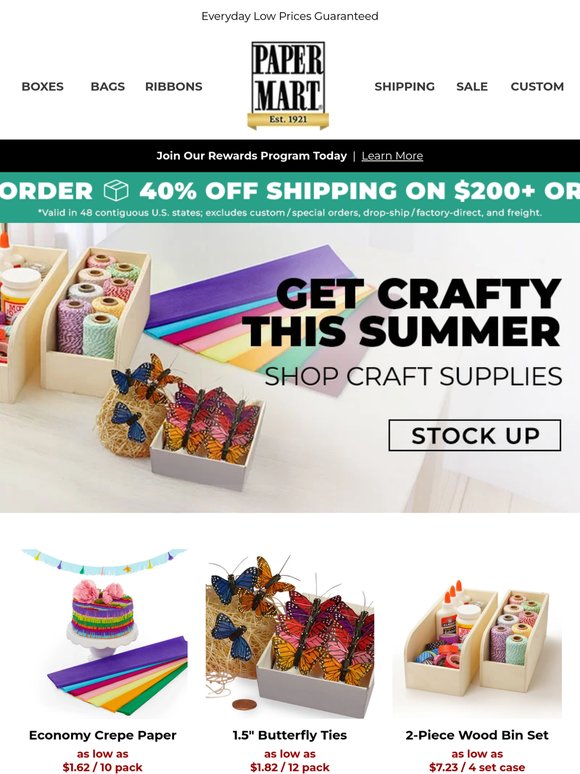 Craft Essentials: Butterflies, Crepe Paper & More