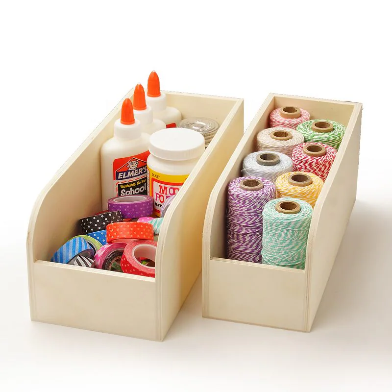 2-Piece Wood Bin Set