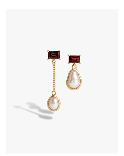 Molten Pearl Asymmetrical Earrings