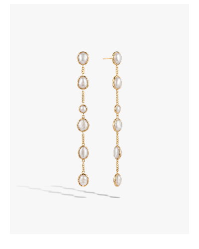 Molten Pearl Linear Statement Earrings