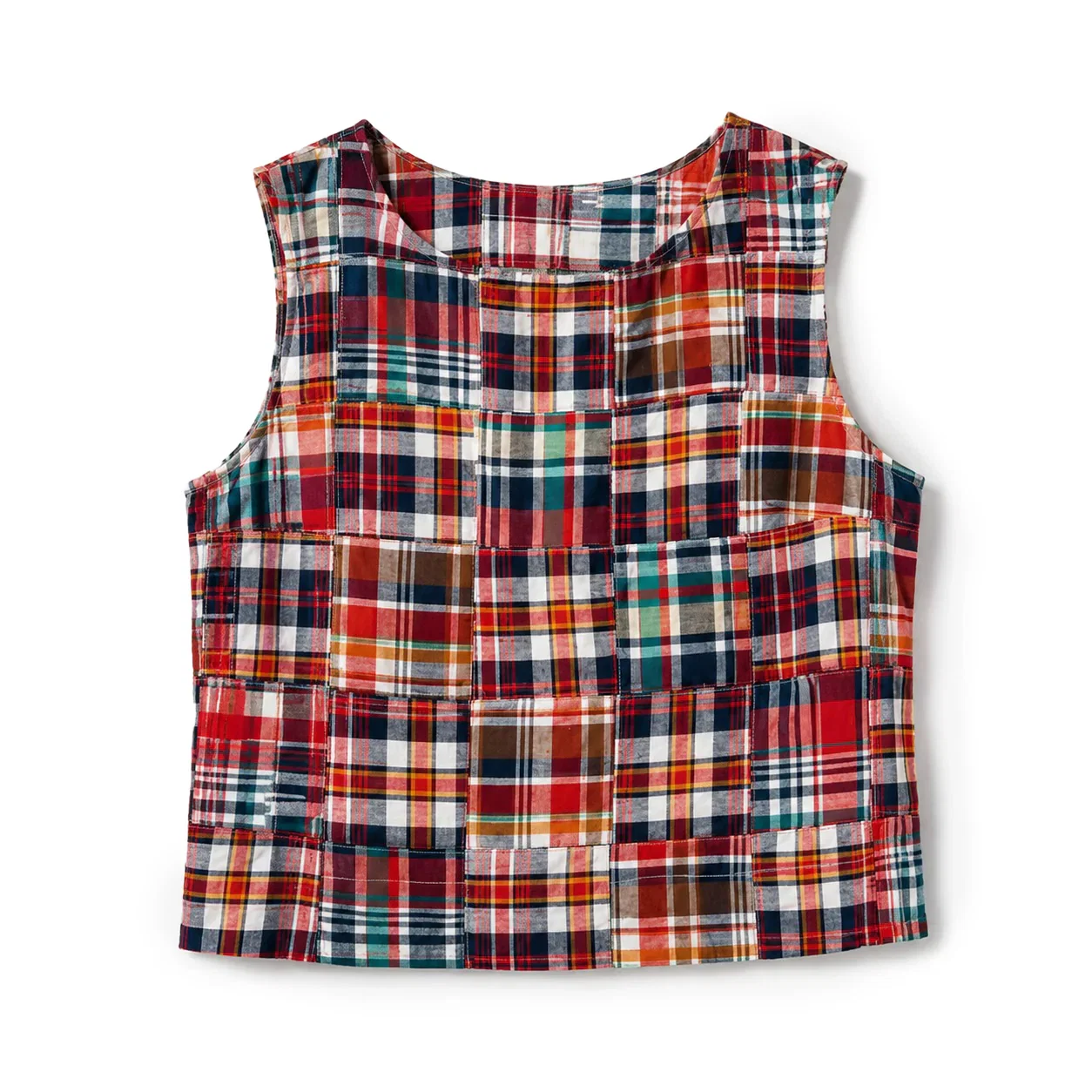 Image of Bristol Patchwork Madras Sleeveless Shirt