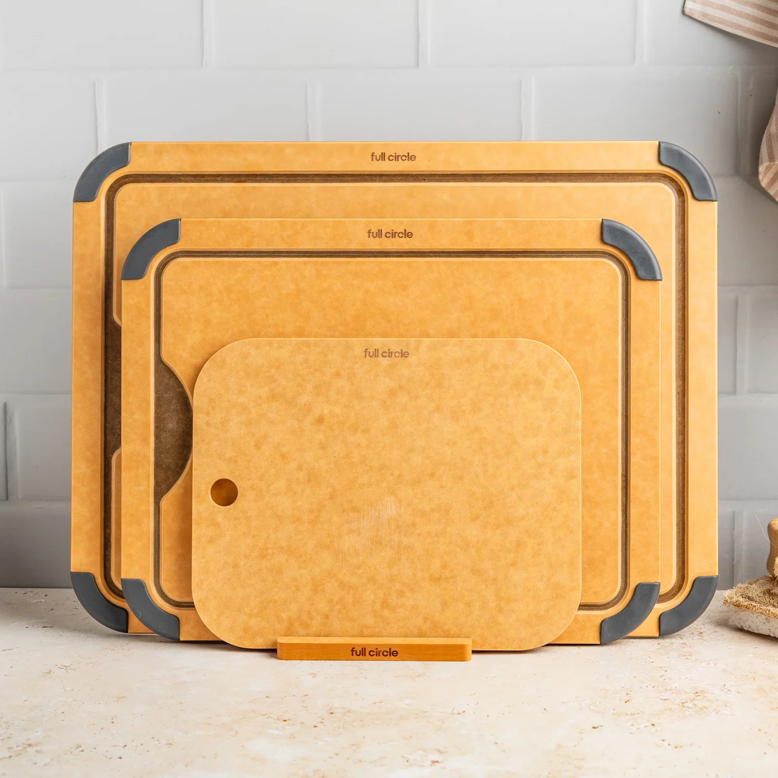 Image of Better-Than-Wood 4-Piece Cutting Board Set with Stand