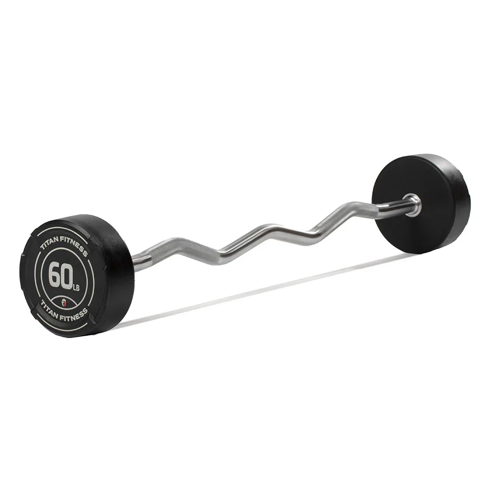 Image of 60 LB EZ Curl Fixed Urethane Barbell