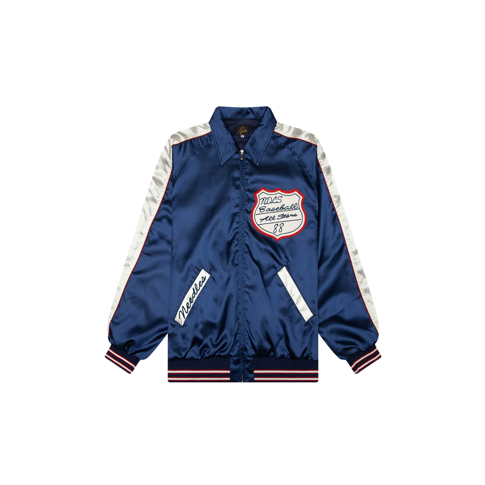 Poly Sateen Stadium Jacket - Navy