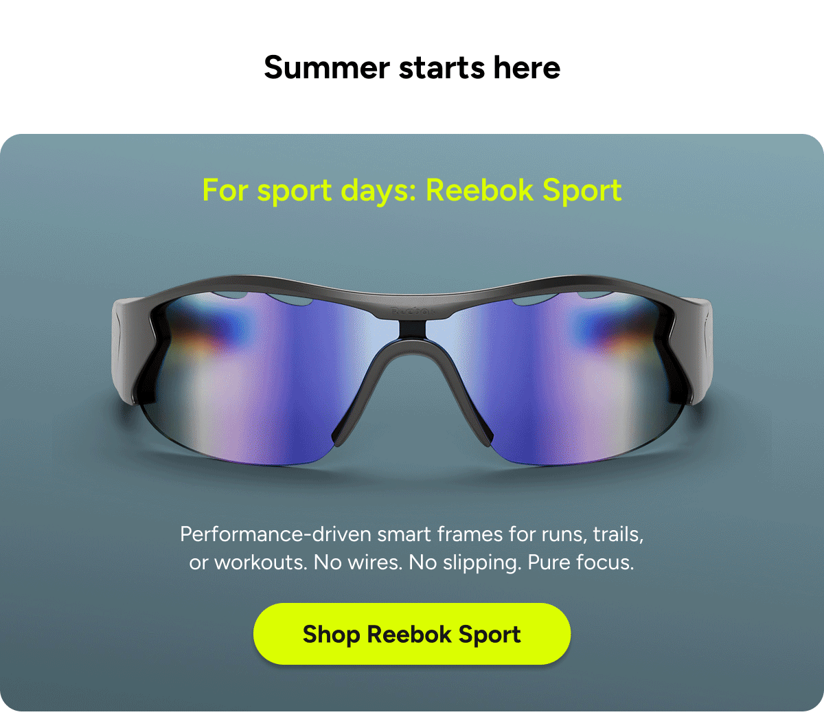 SHOP Reebok Smart Sports Eyewear powered by Lucyd