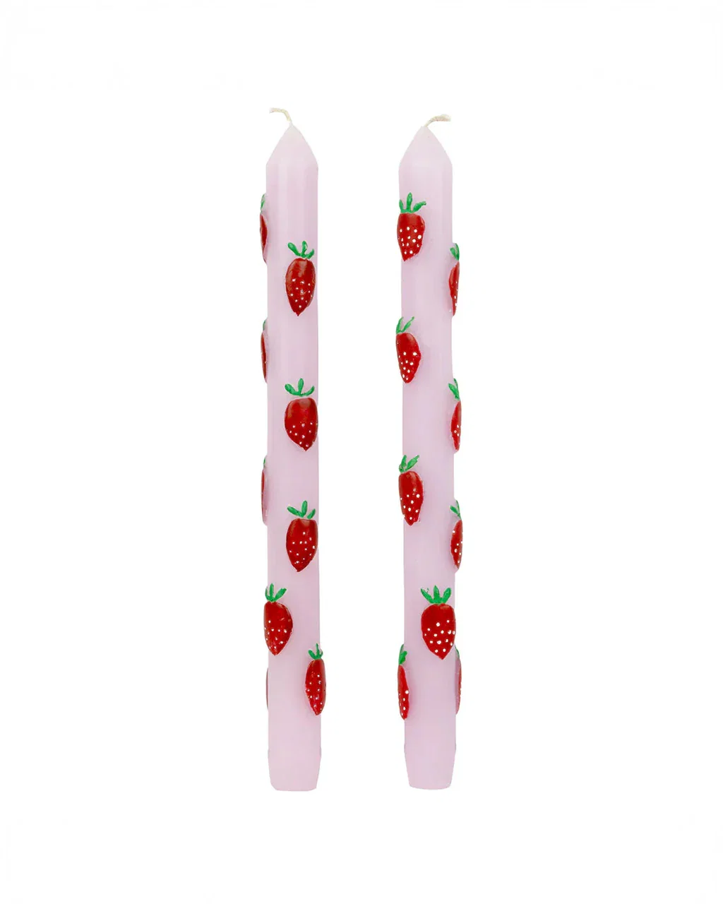 Image of Strawberry Lilac Dinner Candles - Set of 2