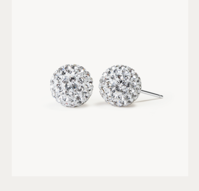 White Medium Sparkle Ball™ Stud Earrings