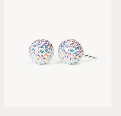 Aurora Borealis Medium Sparkle Ball™ Stud Earrings