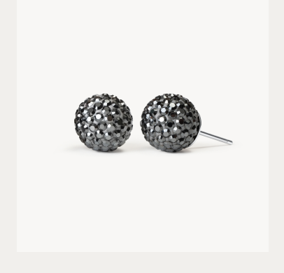 Black Medium Sparkle Ball™ Stud Earrings