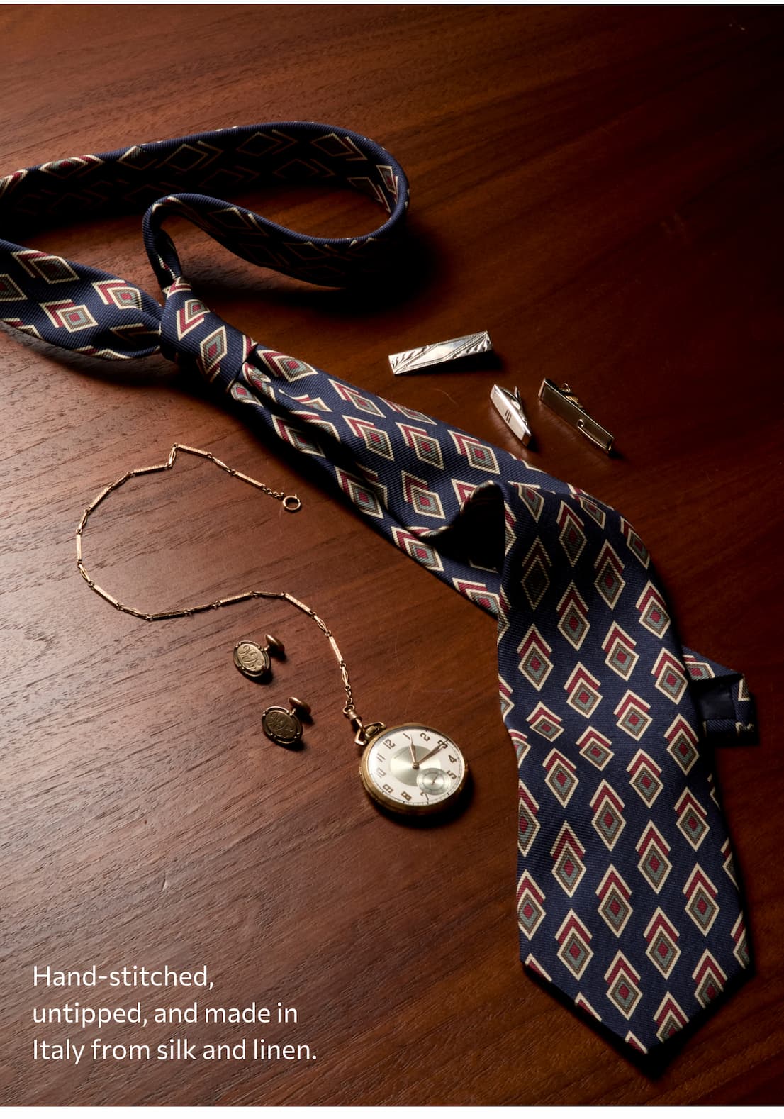 Hand-Stitched Italian Silk and Linen