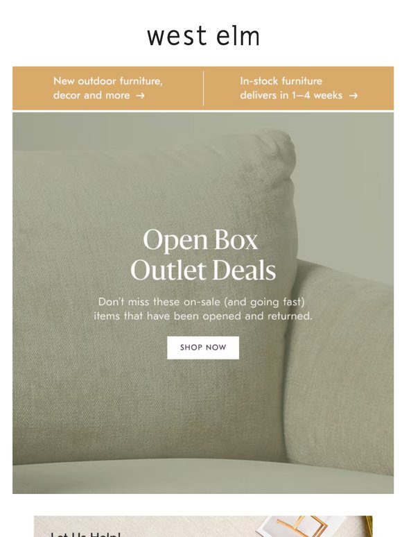 Open box outlet deals won't last long!