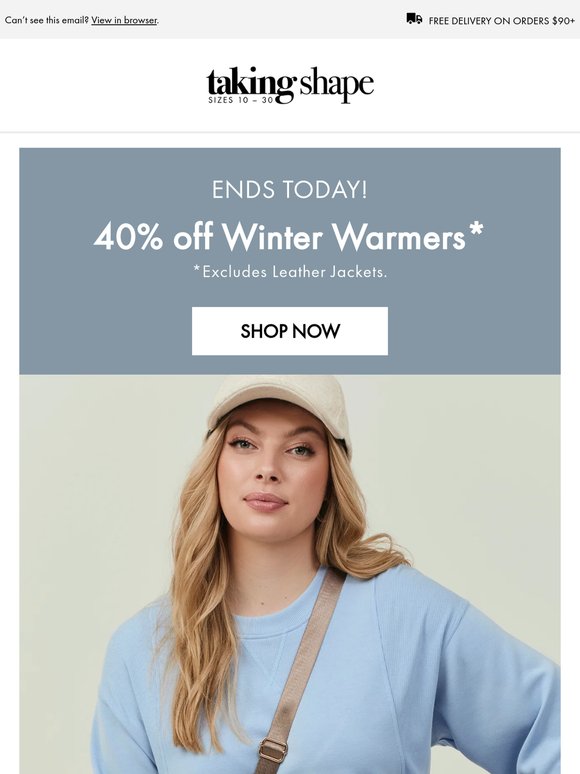 ⌛Ends Today: 40% Off Winter Warmers