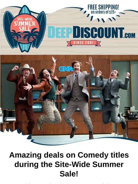 Hot Deals, Big Laughs 🔴 Comedy Site-Wide Summer Sale
