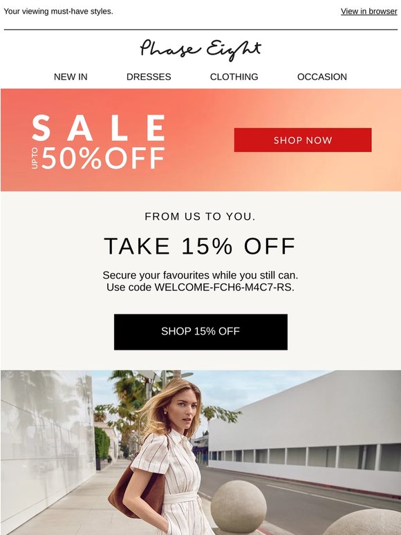 Starts today: 15% off your popular picks