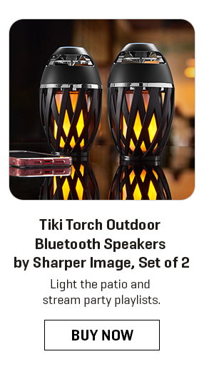 Tiki Torch Outdoor Bluetooth Speakers by Sharper Image (Set of 2)