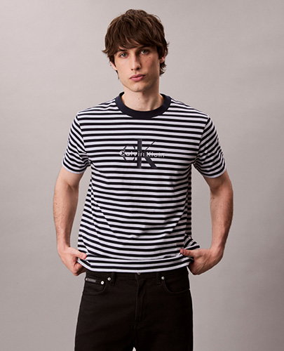 MONOGRAM LOGO STRIPE RELAXED T-SHIRT