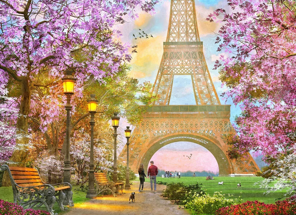 Spring in Paris wooden jigsaw puzzle