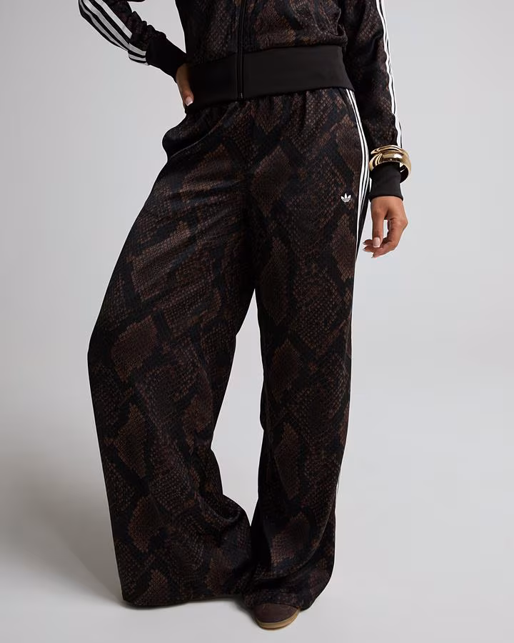 adidas Originals Womens Satin Snake Print Wide Leg Pant