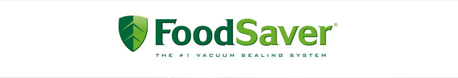 FoodSaver logo with green shield and tagline the number one vacuum sealing system.